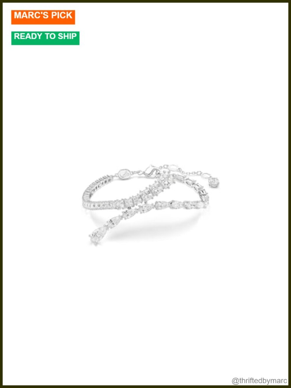 Swarovski Matrix Crystal Bracelet Rhodium Plated Tennis Bangle
